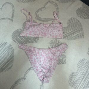 Pink Leopard Print ZAYFUL Bikini Set